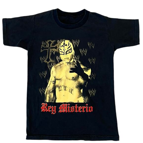 Rey Mysterio WWE 2000s Kids Wrestling Graphic Black T-shirt - Picture 1 of 1